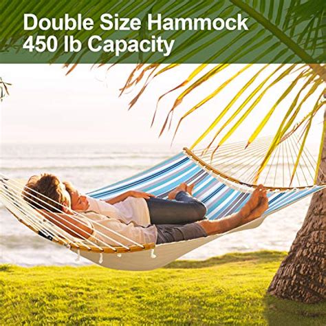 Double Hammock Swing Quilted Fabric Ohuhu 2 Person 11 Ft Portable