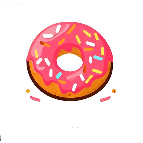 Cute Pink Donut With Sprinkles 24513046 Png