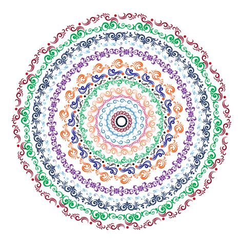 Colorful Mandala Patterns Design Vector Free Colorful Mandala