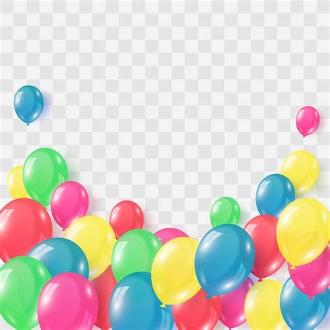 Balões Festivos De Hélio Vetorial Balão De Aniversário Voando Para