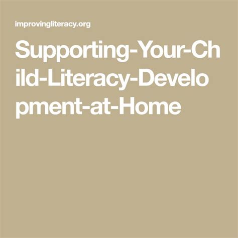 Supporting Your Child Literacy Development At Home Kids Literacy