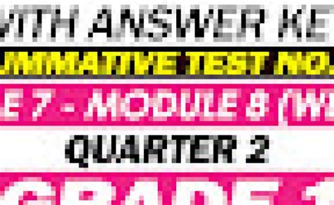 Grade 1 Summative Test With Answer Key Modules 7 8 2nd Quarter Deped
