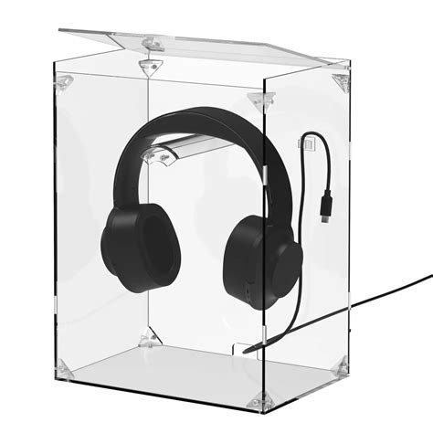 Geekria Universal Clear Acrylic Headphones Display Box Dust Cover For
