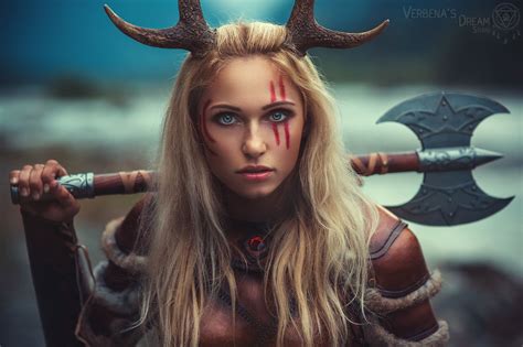 deer woman fantasy tribal hutuk avasa female armor leather set viking pagan warrior warrior