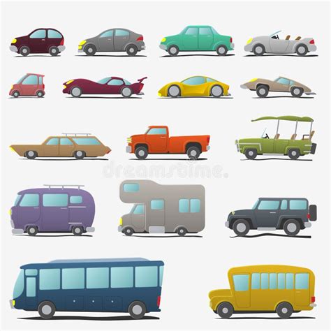 Set Of Cartoon Cars Stock Vector Illustration Of Shine 20744694