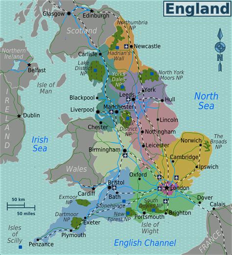 Map Of United Kingdom Regions Of England Karten Und Stadtpläne Der Welt