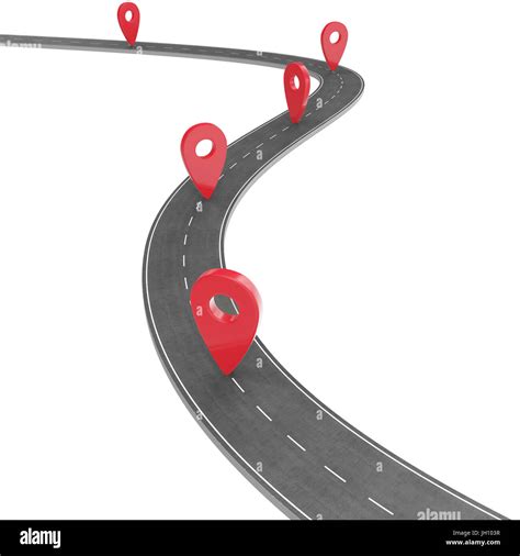 Road Infographic With Pin Pointer Navigation Concept With Pin Pointer