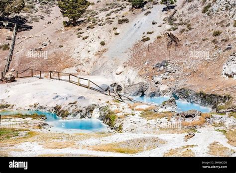 Hot Springs At Hot Creek Geological Site Near Mammouth Usa Stock Photo