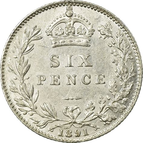 Sixpence 1891 Coin From United Kingdom Online Coin Club