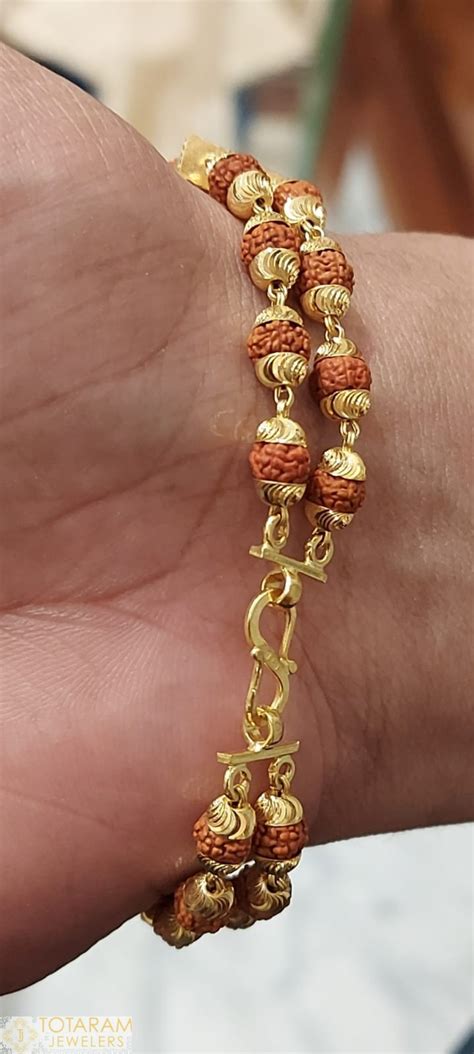 22k Gold Om Rudraksha Bracelet For Men 235 Gbr2674 In 14200 Grams