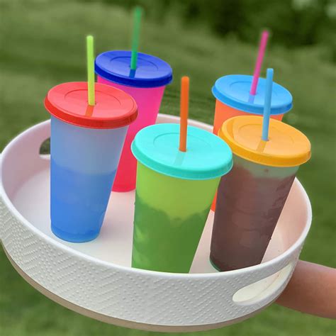 Nogis 5 Pack 24 Oz Color Changing Cups With Straws And Lids For Kids