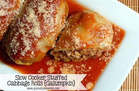 Slow Cooker Stuffed Cabbage Rolls Galumpkis Recipes Cabbage Rolls Galumpki Recipe