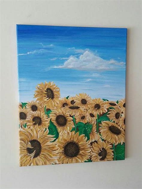 Https Etsy Com Listing Field Of Sunflowers Acrylic On