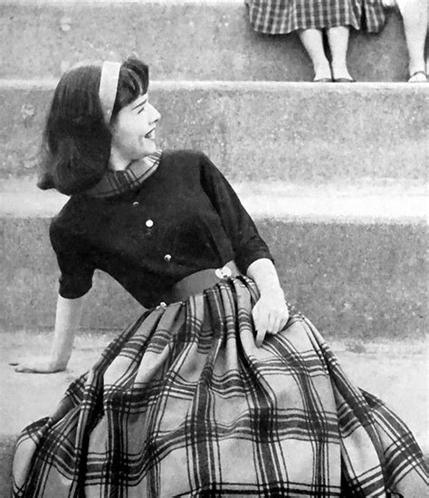 Girl In Blouse And Plaid Skirt 1958 Fashion Fashion Teenage