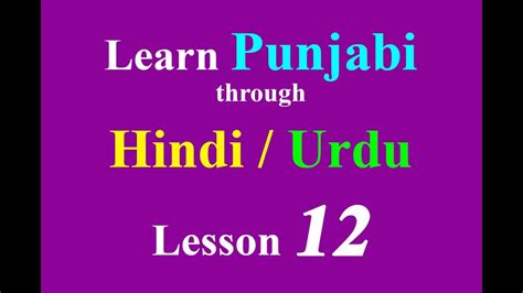 Learn Punjabi Through Hindi Common Punjabi Language Sentences Lesson