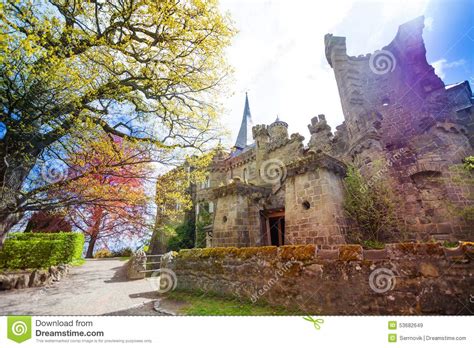 Spring View Lowenburg Castle In Bergpark Kassel Stock Image Image Of
