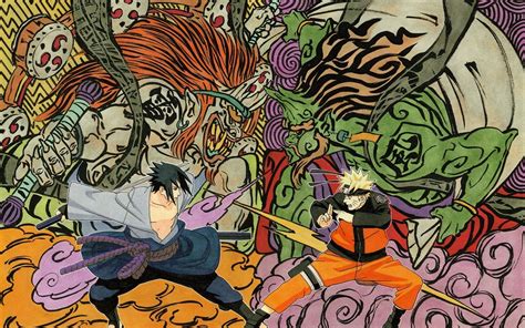 Naruto Vs Sasuke Art Battle Weapons Wallpaper 1920x1200 29538