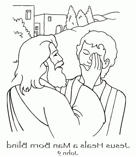 Jesus Heals The Blind Man Coloring Sheet Coloring Pages