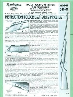 Remington Model X Factory Owners Instructions Manual Reproduction