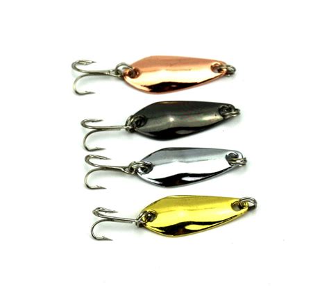 20 Pcs 4 Colors Metal Spoon Fishing Lure Spinner Sequin Hard Bait Small