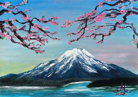 Mount Fuji Acrylics 83 X 117 Inch Mountain Painting Acrylic