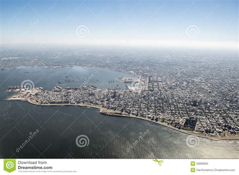 Aerial View Of Montevideo From Window Plane Editorial Image Image Of