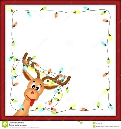 E commerce neon light border. Funny Reindeer With Christmas Lights In Red Frame Stock ...