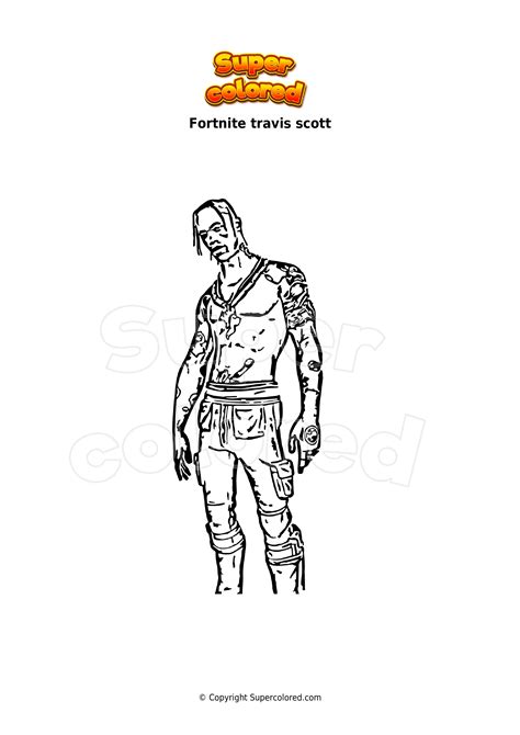 Coloring Page Fortnite Travis Scott