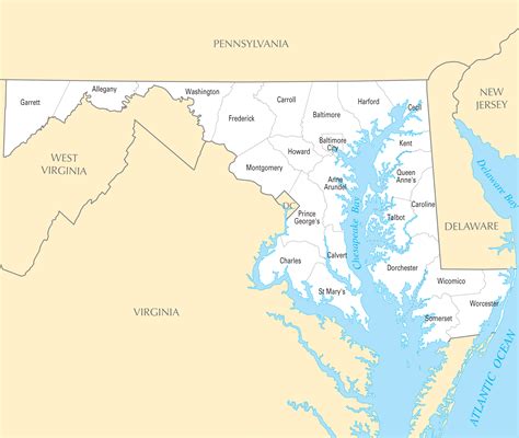 Maryland County Map • Mapsof.net