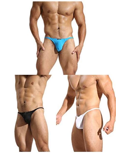 Buy Azcode Mens T Back Thongs Sexy Low Rise G String Briefs Bulge Pouch