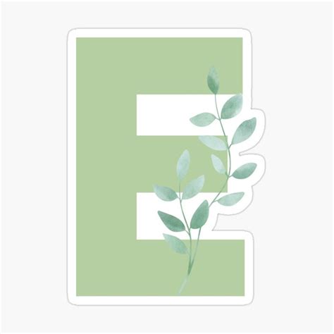 The Letter E Sage Green Decorative Lettering Sticker For Sale By Baeyoncemd Green Sticker