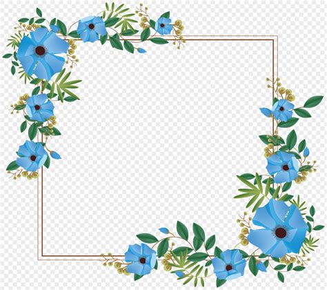 Blue Creative Plant Flower Border Png Imagepicture Free Download