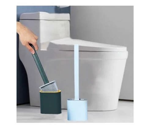 Quickty Silicon Toilet Brush With Slim Holder Flex Toilet Brush Anti