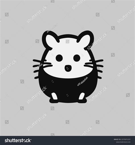 Hamster Animal Illustration Logo Hamster Silhouette Stock Vector