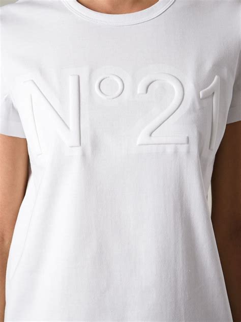 Lyst N°21 Logo Embossed Tshirt In White