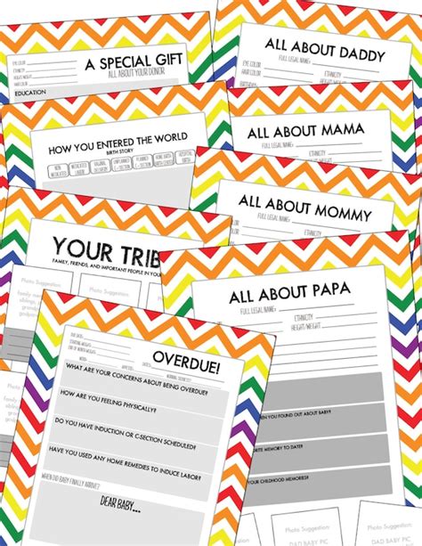 rainbow chevron printable pregnancy journal lgbt same sex