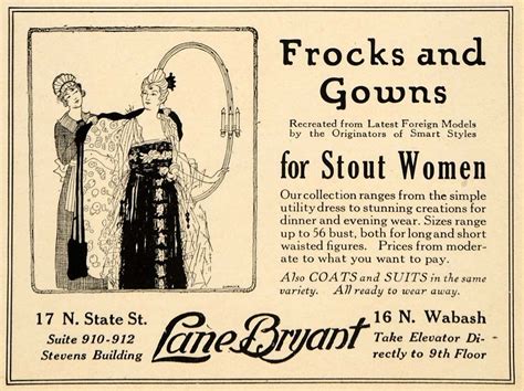 1920 Ad Lane Bryant Frock Gown Stout Women Clothing Original