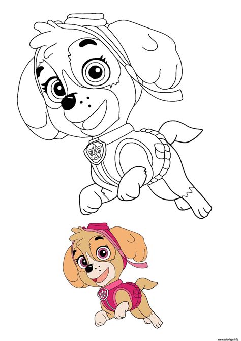 Coloriage Stella Adore Les Helicopteres Et Fusees Paw Patrol