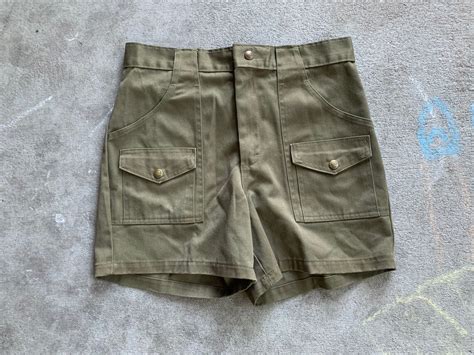 Vintage 1970s Boy Scout Shorts High Waisted Army Green 30 Etsy