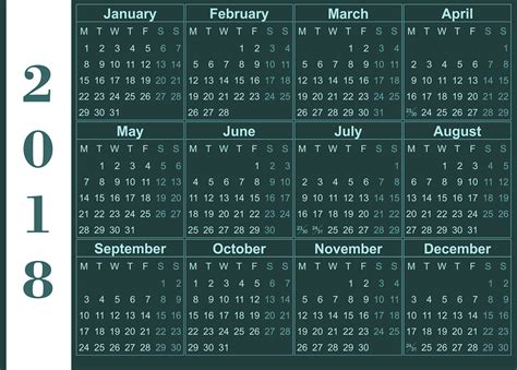 Free Download Wall Calendar 2018 2018 Calendar Printable For Free
