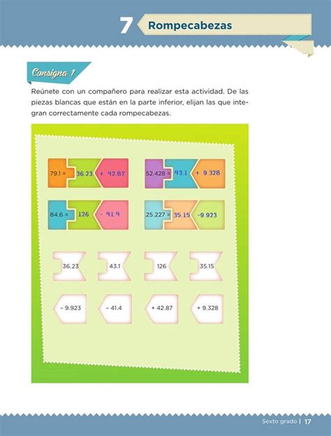 Catálogo de libros de educación básica. Rompecabezas -Desafío 7- Desafíos Matemáticos Sexto ...