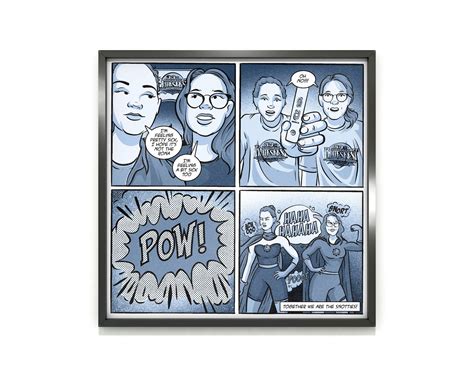 Personalized Custom Comic Strip Wall Art In Greyscale Etsy
