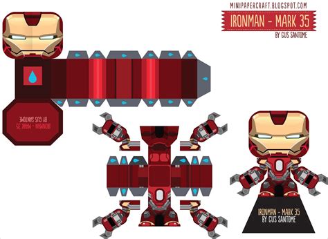 Mini Papercraft Iron Man Ironman Papercraft Iron Man Papercraft Mark