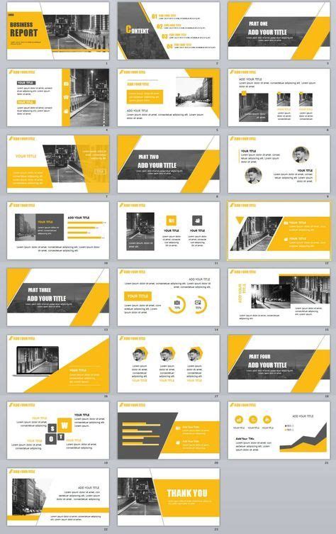 23 Yellow Business Powerpoint Template Powerpoint Design Templates