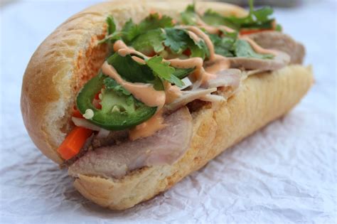 Bánh mì or banh mi (/ˈbɑːn miː/, /ˈbæn/; Pork Banh Mi - Miss Foodie Two Shoes