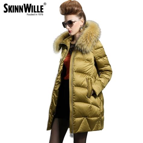luxury female medium long down coat fashion winter thickening 2017 loose outerwear in down coats