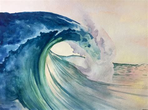 Incoming Energy Rebecca Foxon Watercolor 2018 Ocean Sea Painting