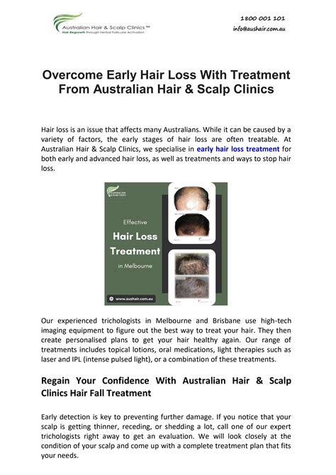 Overcome Early Hair Loss With Treatment From Australian Hair And Scalp