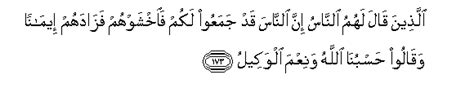 Surah Al Iimran Verse 173
