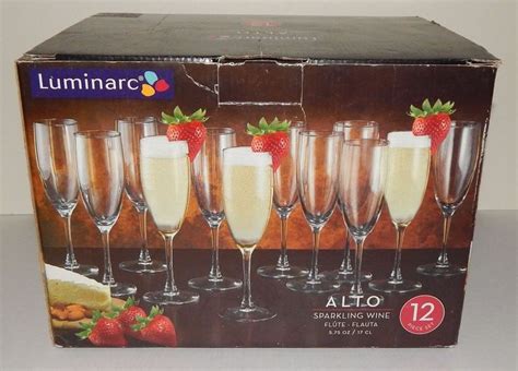 12 Luminarc Arc International Alto Flute 5 75 Ounce Sparkling Wine Flute In Box Luminarc Wine